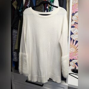 NWT Anthro sweater with faux fur sleeve